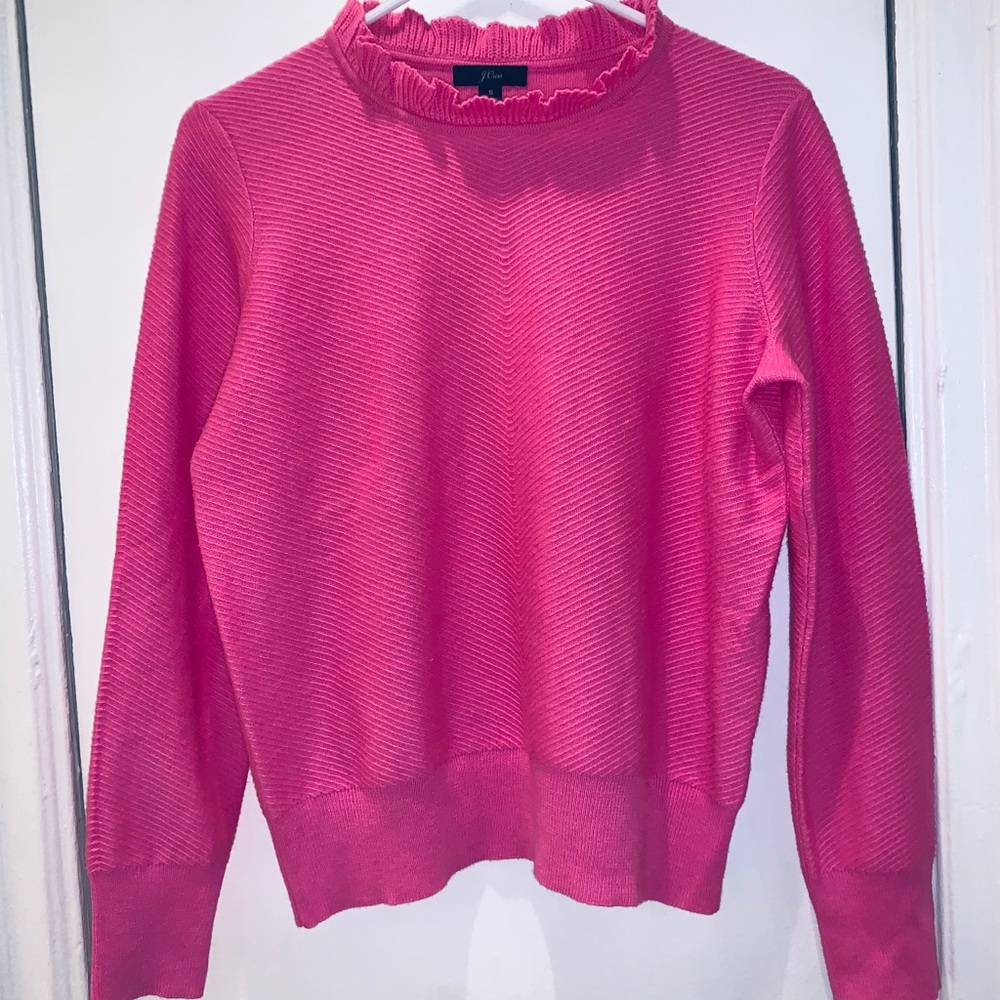 J Crew Pink Textured Sweater Size S